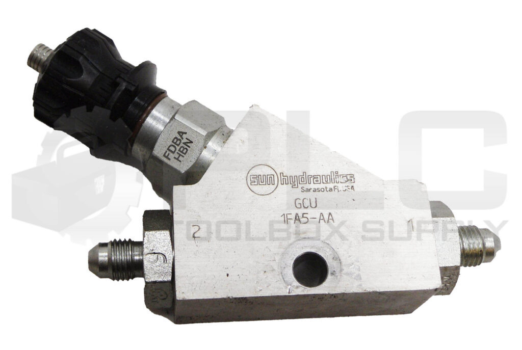 SUN HYDRAULICS GCU-1FA5-AA HYDRAULIC VALVE BLOCK W/ FDBA HBN FLOW CONTROL VALVE