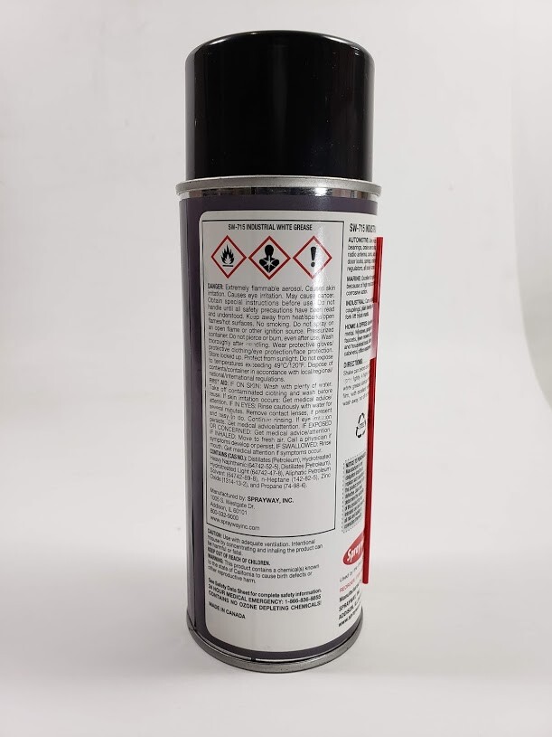 Sprayway SW-715 Industrial White Grease Aerosol Lubricant, 11 oz, Case of 12