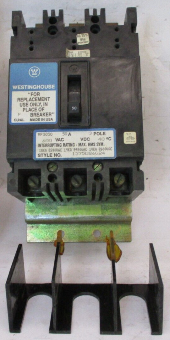 Westinghouse 1375D86G24 RF3050 50A 3 Pole 600V AC 40°C A4639IPL
