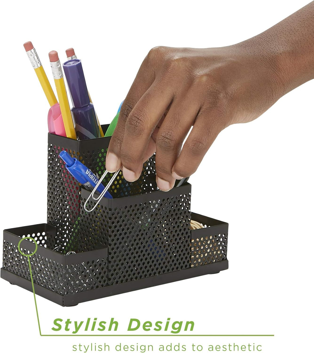 Mind Reader Desk Organizer [4-Compartment, 2-Piece Same Set] – Supplies and Acce