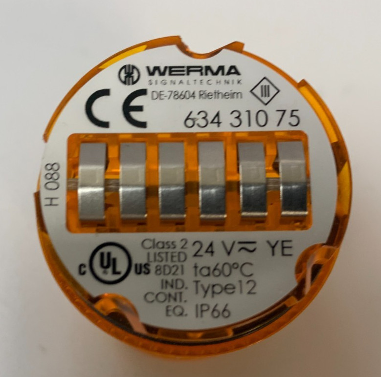 New – WERMA 24V Amber STACK LIGHT 634 310 75