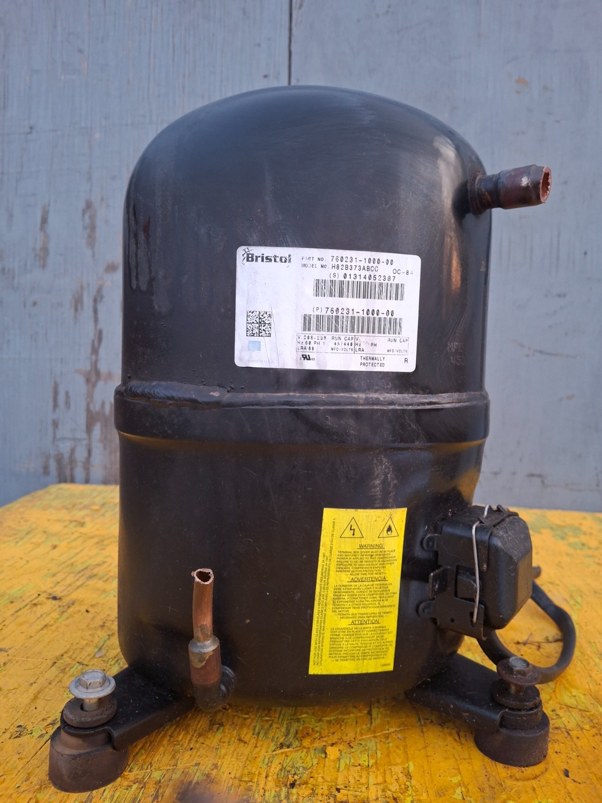Bristol H82B373ABCC SP 440v Ton Aircon Rotary Reciprocating Compressor