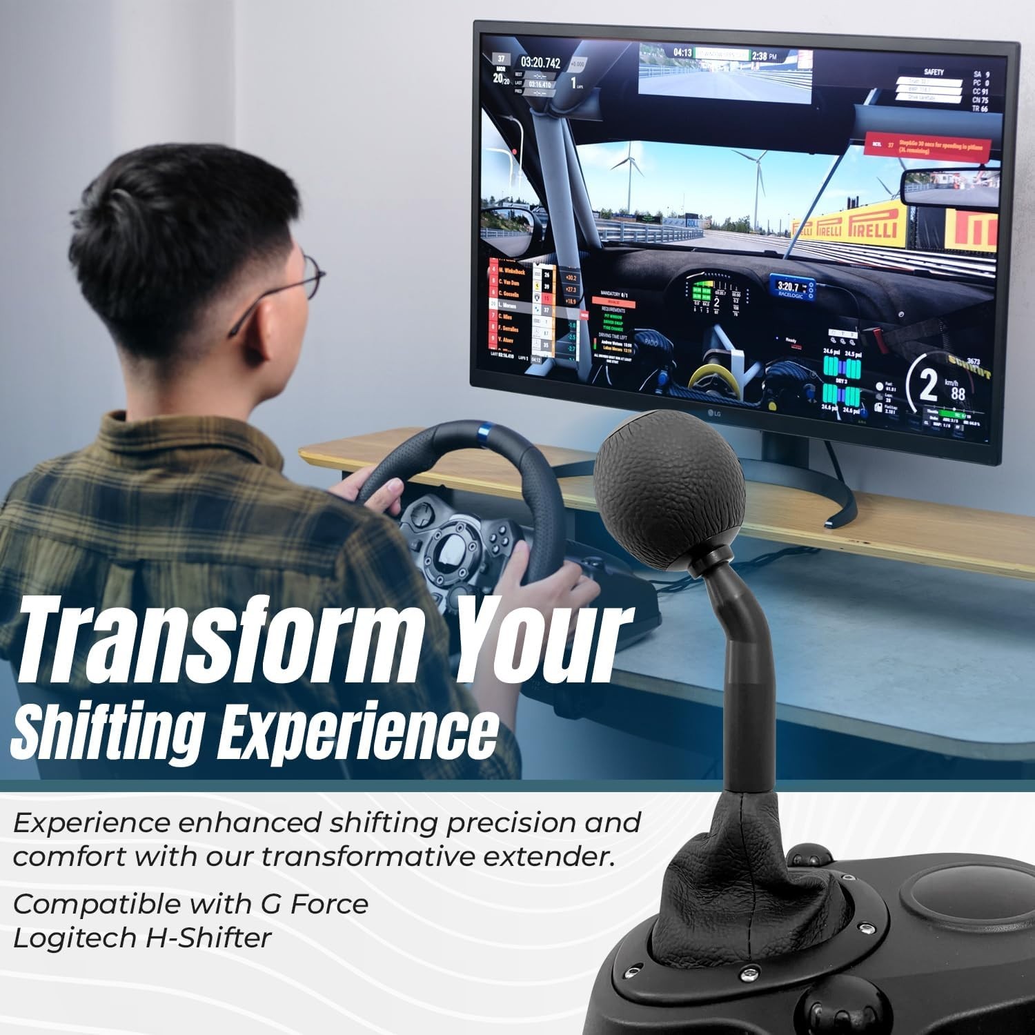 Gear Shifter Knob Adapter Mod for Logitech G29 G920 G923 G27 G25, Stick Lever…