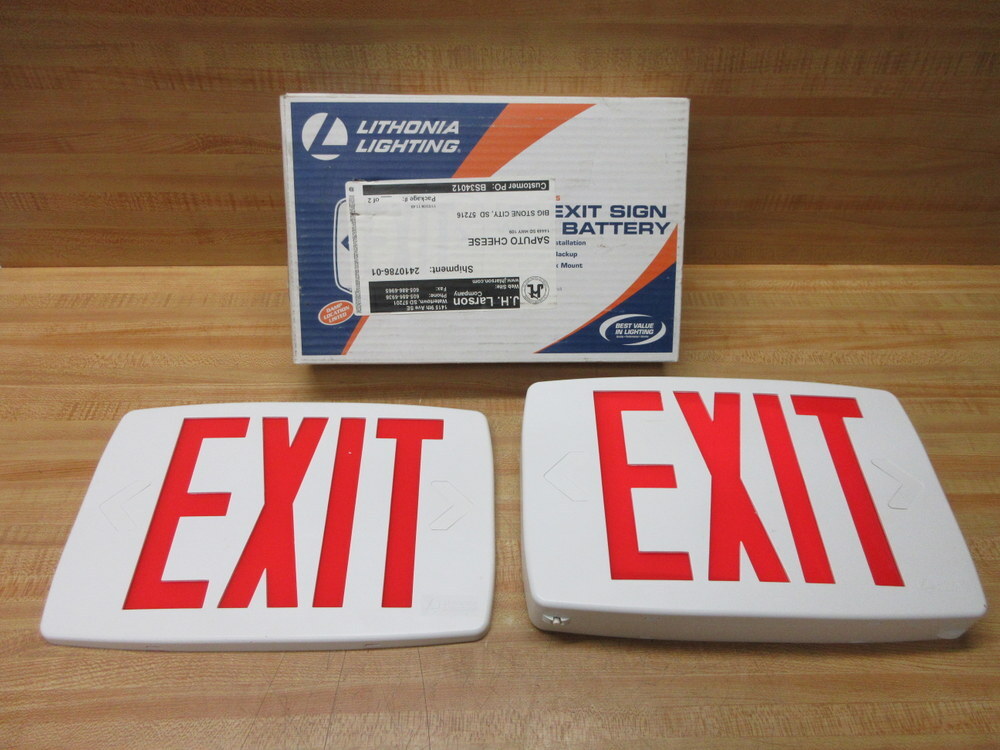 Lithonia Lighting LQM-S-W-3-R-120/277-EL-N LED Exit Sign