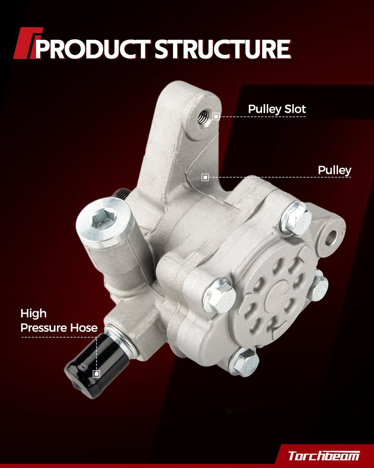 Torchbeam Power Steering Pump with Reservoir Compatible with 1990-1996 F150; …