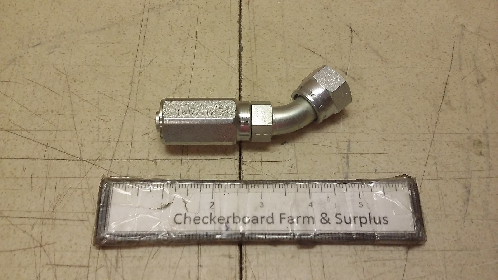 NOS Parker 42 Series 45° Elbow Fitting Tube to Hose 37° Swivel 1/2″ 23742-10-8