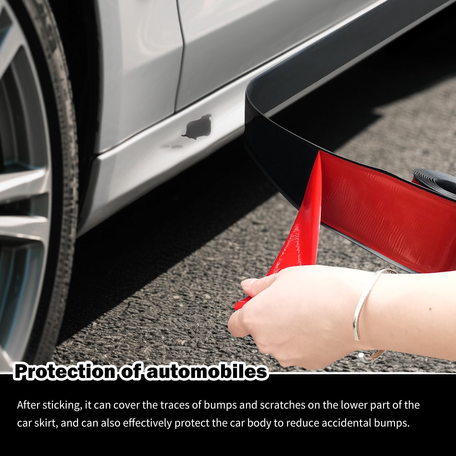 16.4ft Car Side Skirt Protector Adhesive Bumper Guard Trim