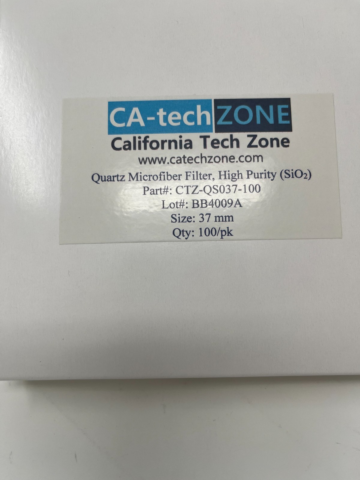 Quartz Microfiber Filter, High Purity (SiO2), (37 mm) (100/pk) CA-tech ZONE
