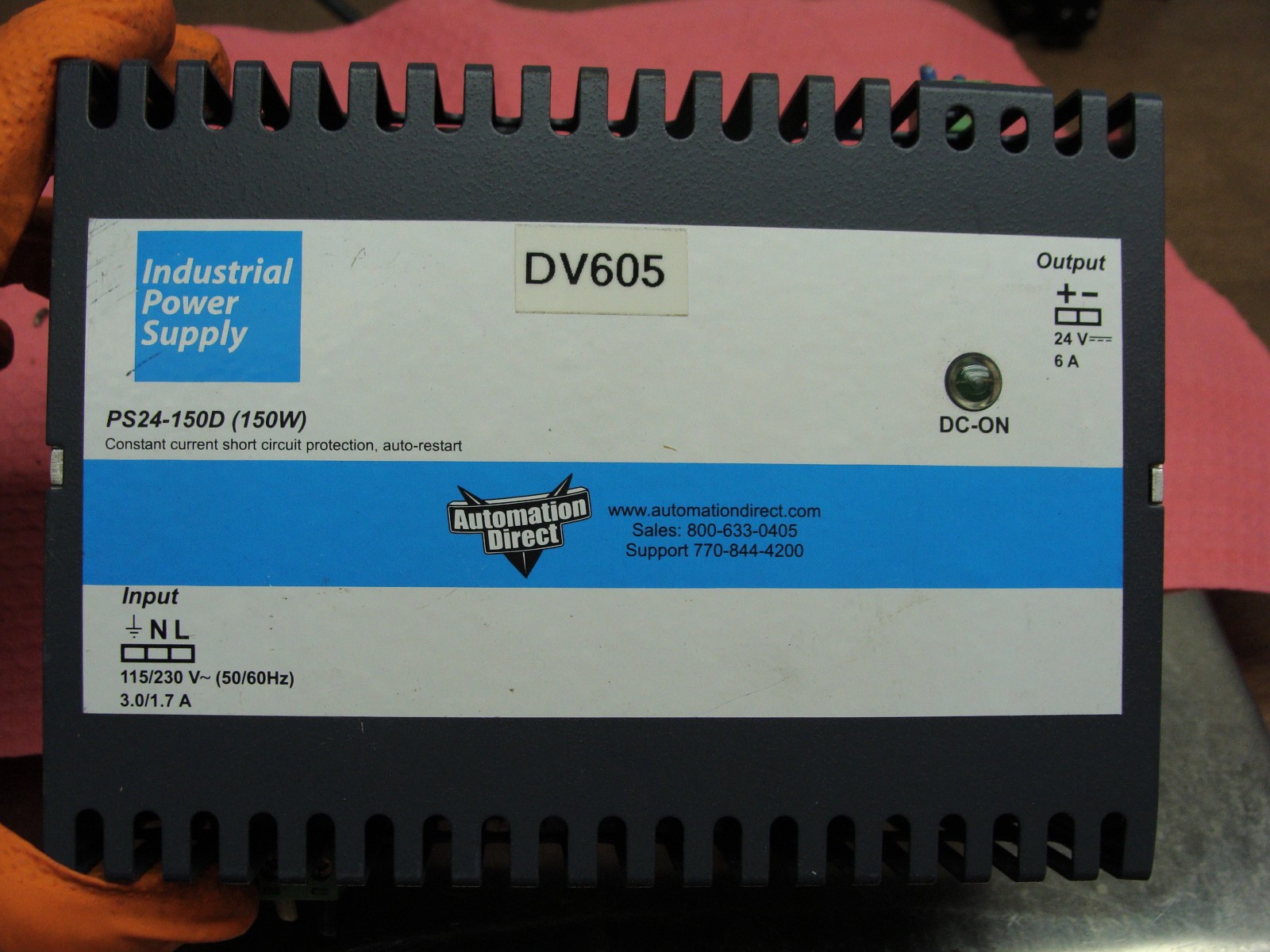 LOT OF 2 AUTOMATION DIRECT POWER SUPPLIES PS24-150D (150W) IN: 115/230V 3.0/1.7A