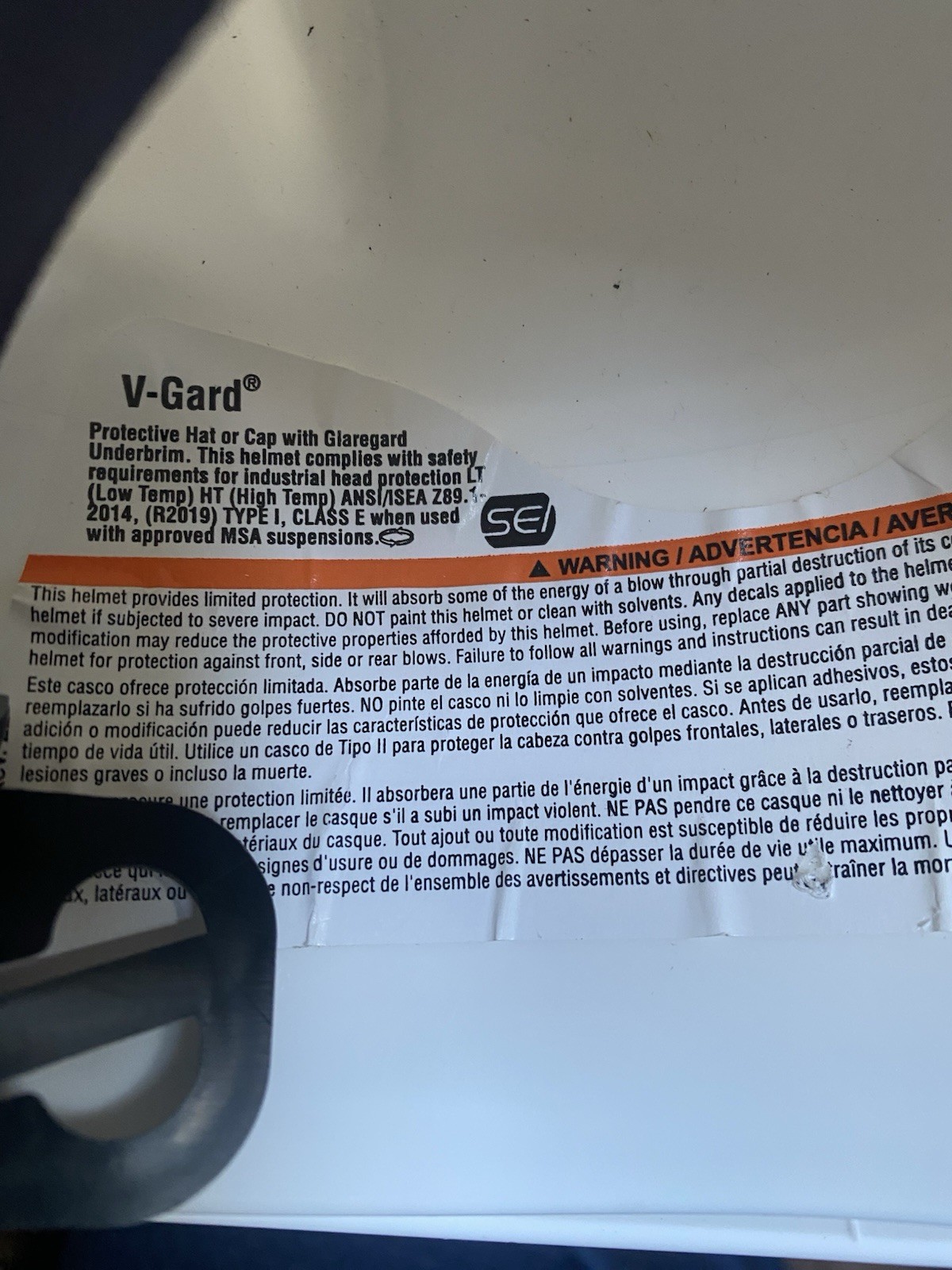 MSA V Gard White Hard Hat & MCR Safety 102 Aluminum Face Shield Frame Class E
