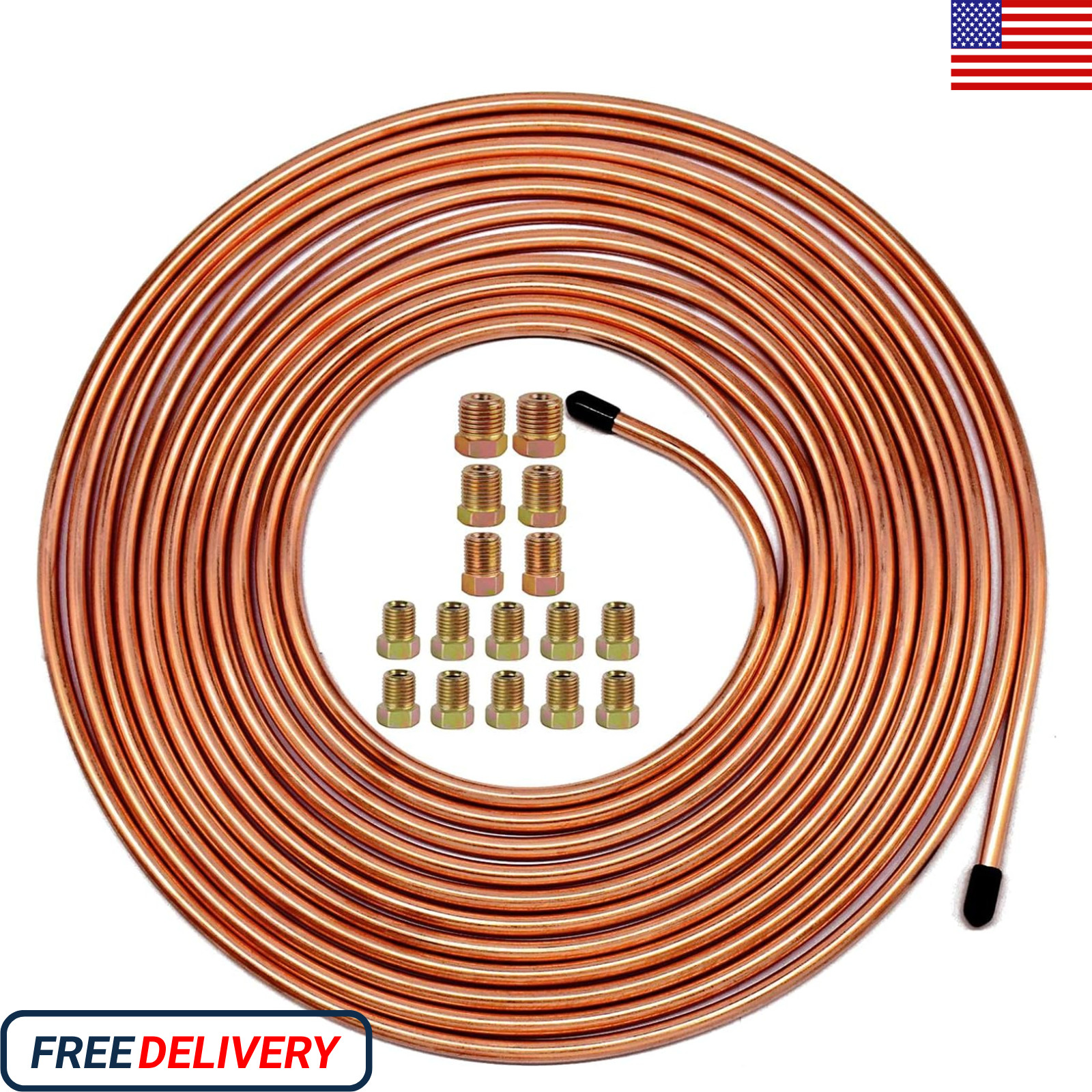 Muhize Upgraded Brake Line Tubing Kit – 25 Ft. of 3/16 Copper Coated Flexible Tu