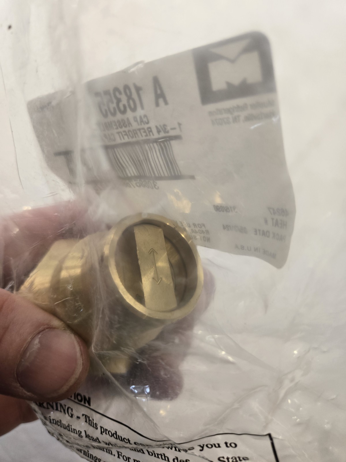 Mueller Industries A18355 Retrofit Cap Assembly Durable Brass
