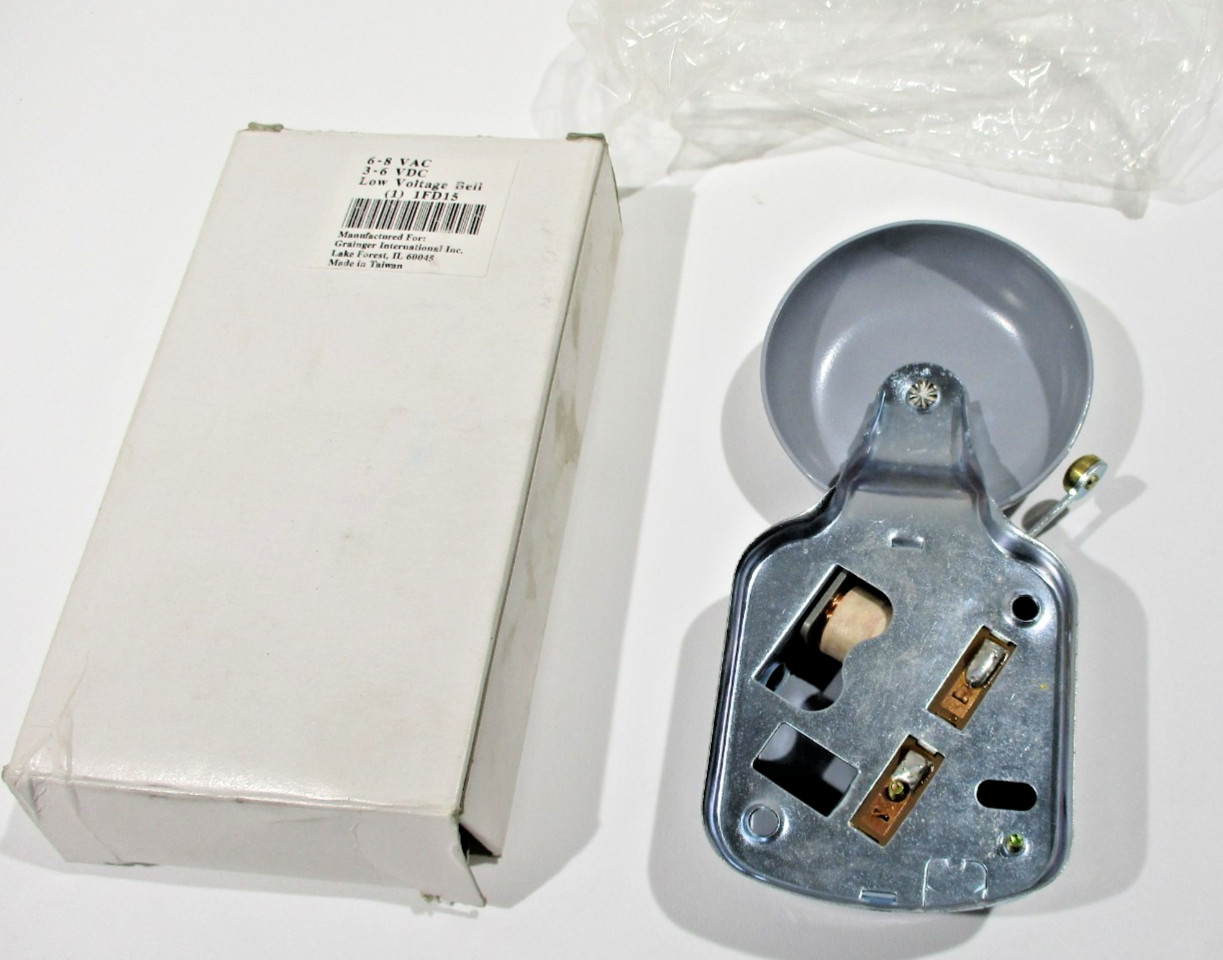 Low Voltage Bell Grainger 1FD15 Gray 6-8 VAC 3-6 VDC NOS – Electro Mechanical