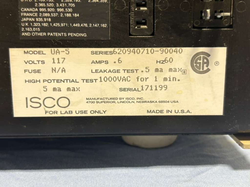 ISCO UA-5 Absorbance/Fluorescence Detector w/ Type 6 Optical Unit Part 89243
