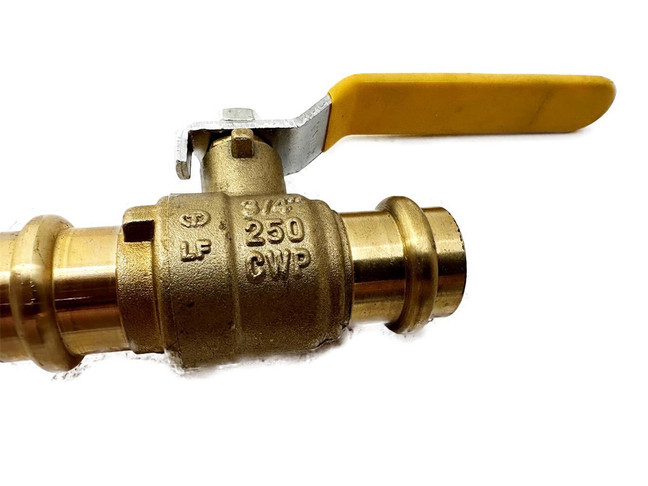 BlueFin 3/4″ Press Full Port Brass Ball Valve 3/4″ PRBV075 NEW FREE FAST SHIP