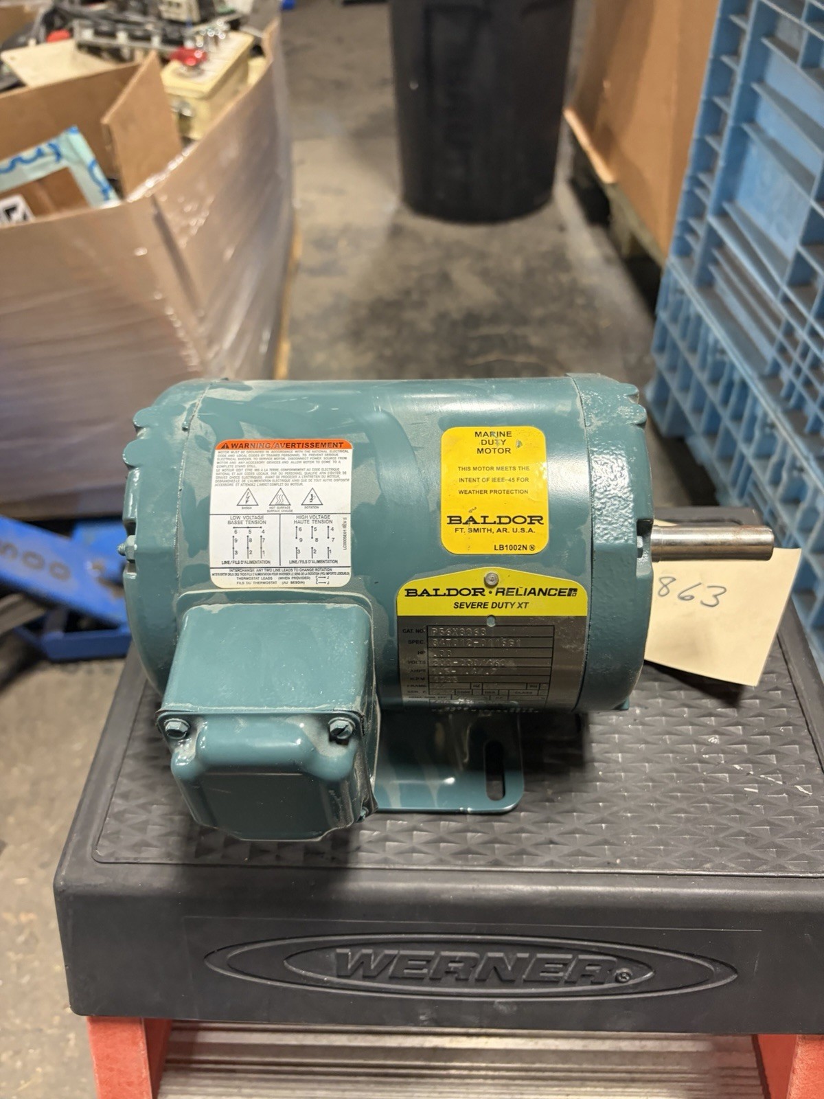 NEW NO BOX Reliance BALDOR P56X3863 Motor .33HP 1725 RPM 60HZ