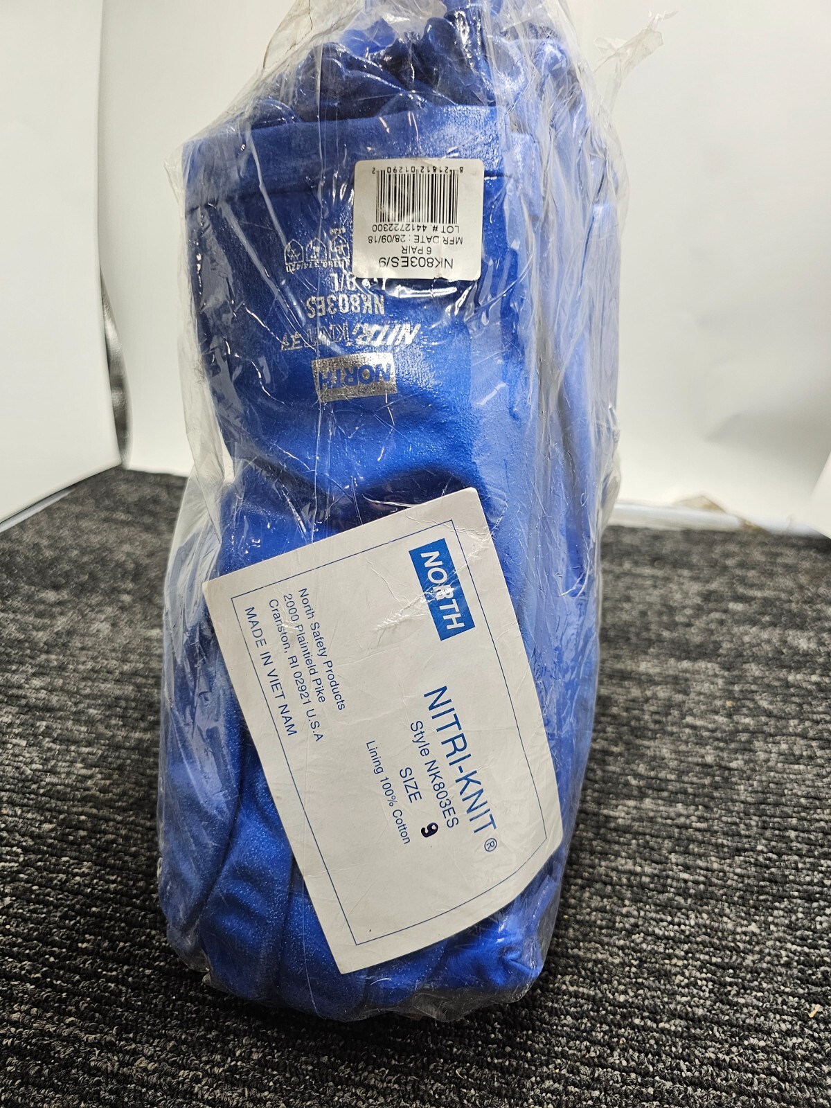 (6 PAIRS) Honeywell North NK803ES/9 Nitri-Knit Chemical Resistant Gloves Size9/L