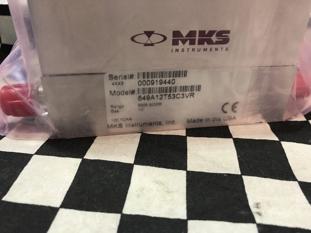 MKS Type 649 Mass Flow Controller 649A12T53C3VR, N2, 5000 SCCM, 100 TORR #1374B4