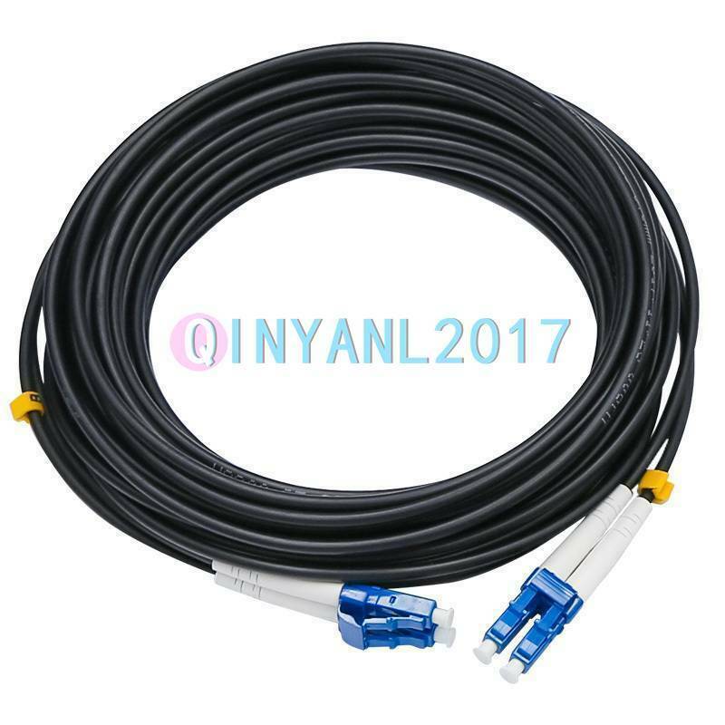 Black Armored Fiber Cable Duplex Fiber Optic Patch Cord 150M LC-LC UPC SM 9/125