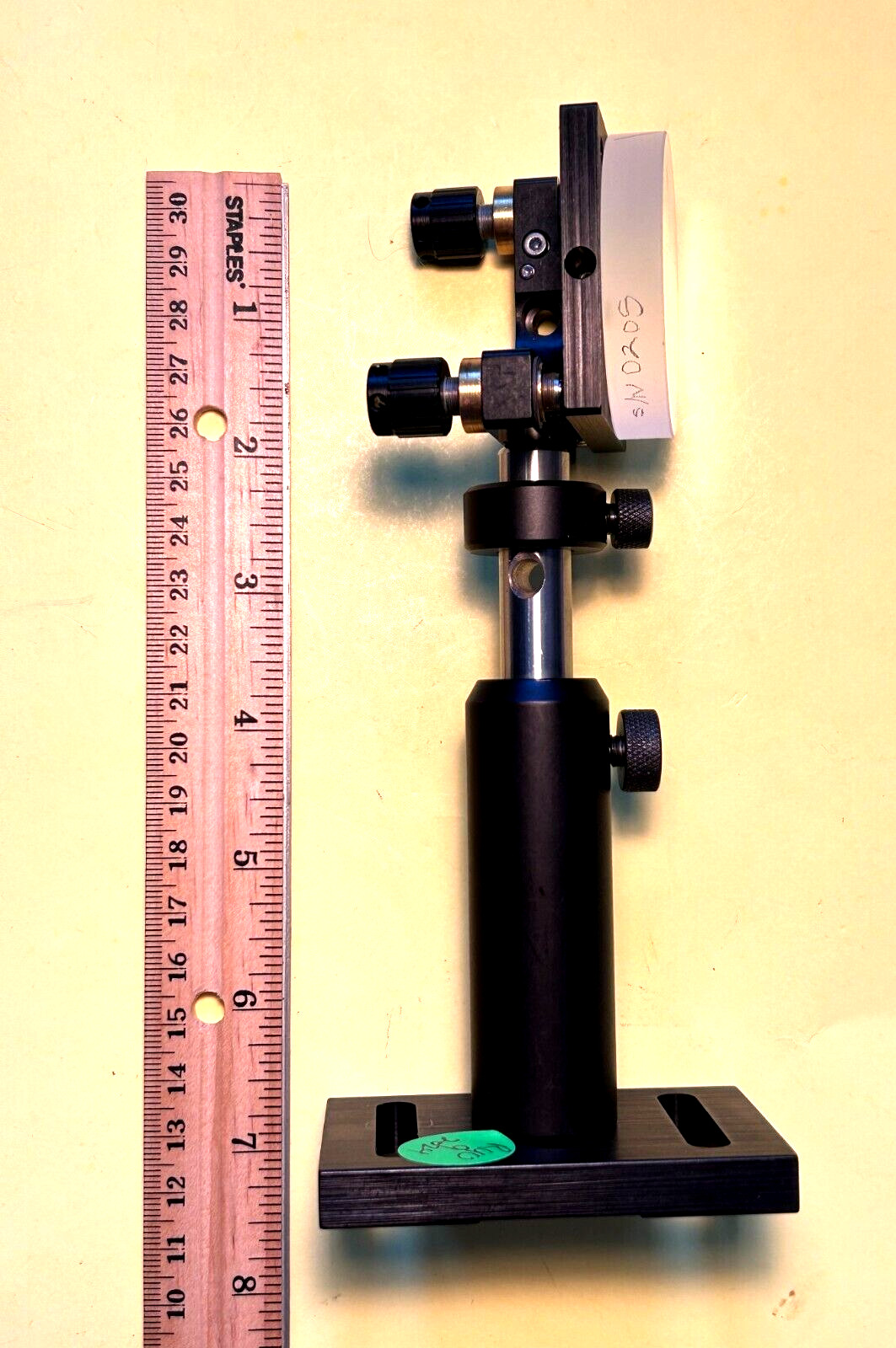 KrF laser mirror 2″ dia. on Newport P100-2P with 3″ post mount on baseplate