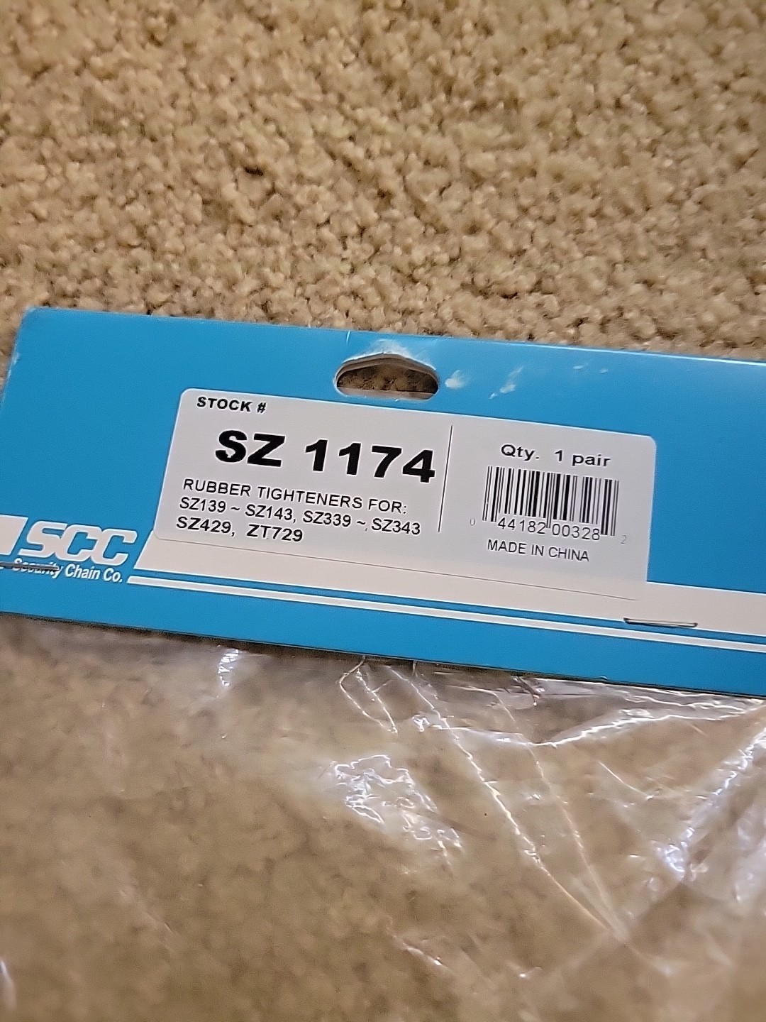SCC- SZ 1174 Tire Traction Chain Rubber Tightener – Set of 2 1 Pair