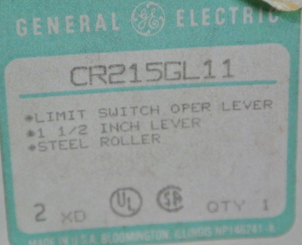 GE CR215GL11 – LIMIT SWITCH ROLLER LEVER 1.5″ RADIUS – STEEL ROLLER NEW SURPLUS