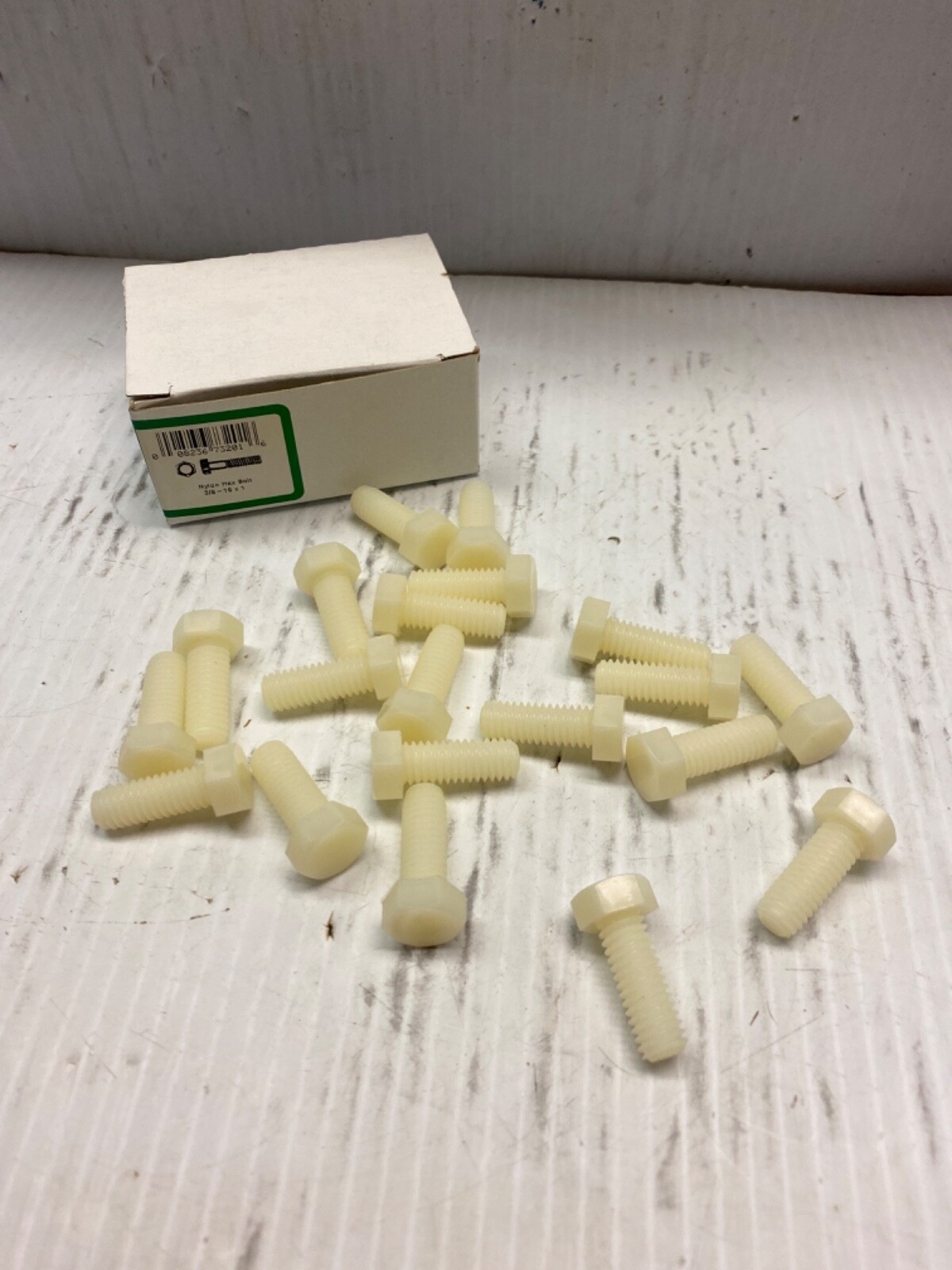 (20) NYLON 3/8 – 16 X 1/2 Inch Hex Cap Bolt Screw, Bolt Fasteners 59423-B NEW