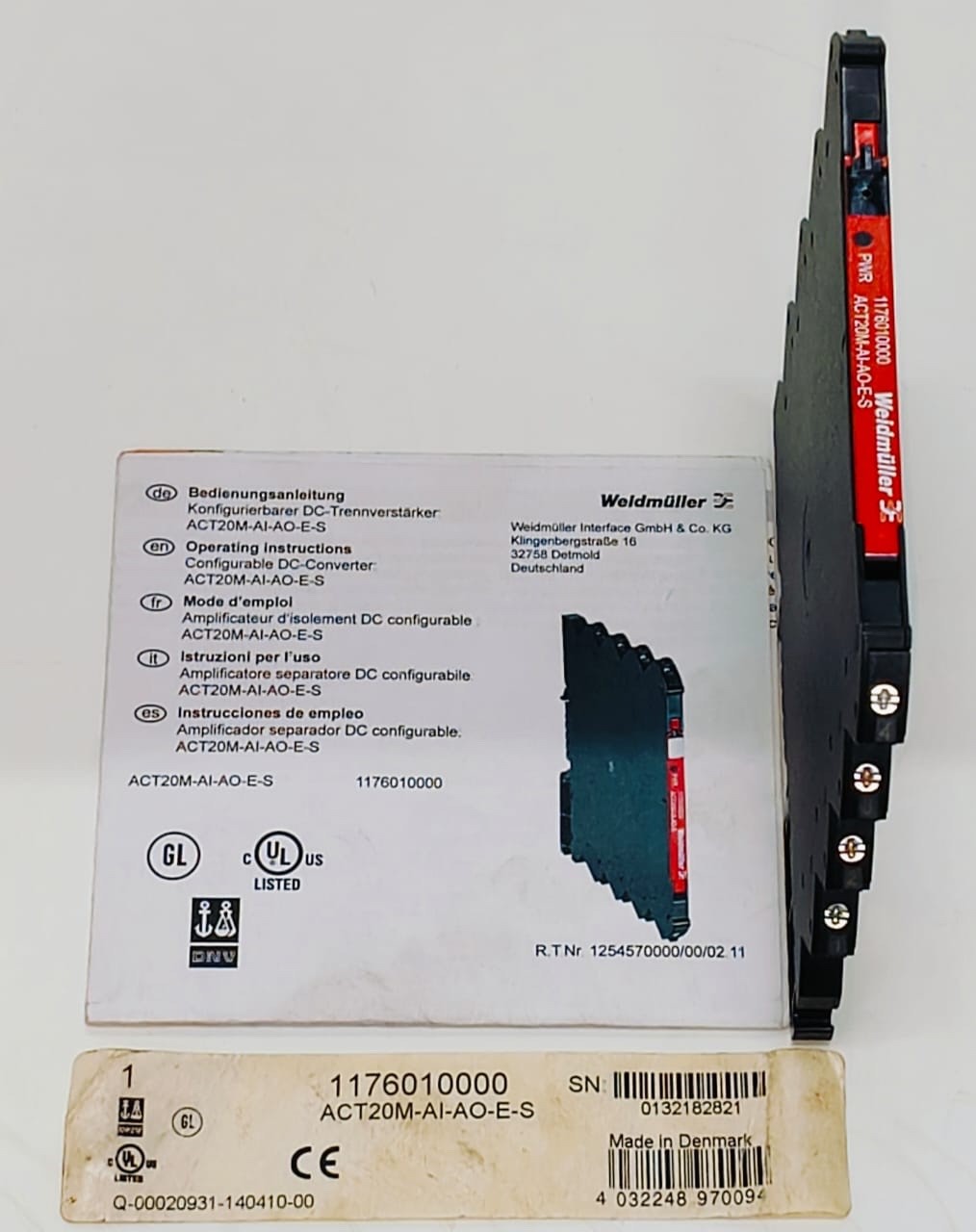 WEIDMULLER 1176010000 AnalogIsolatingAmplifier Signal Converter ACT20M-AI-AO-E-S
