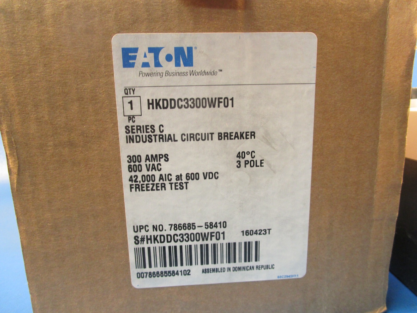 Eaton HKDDC3300WF01, Molded Case Breakers (MCCBs) HKDDC 3P 300A 600V 50/60Hz 3Ph