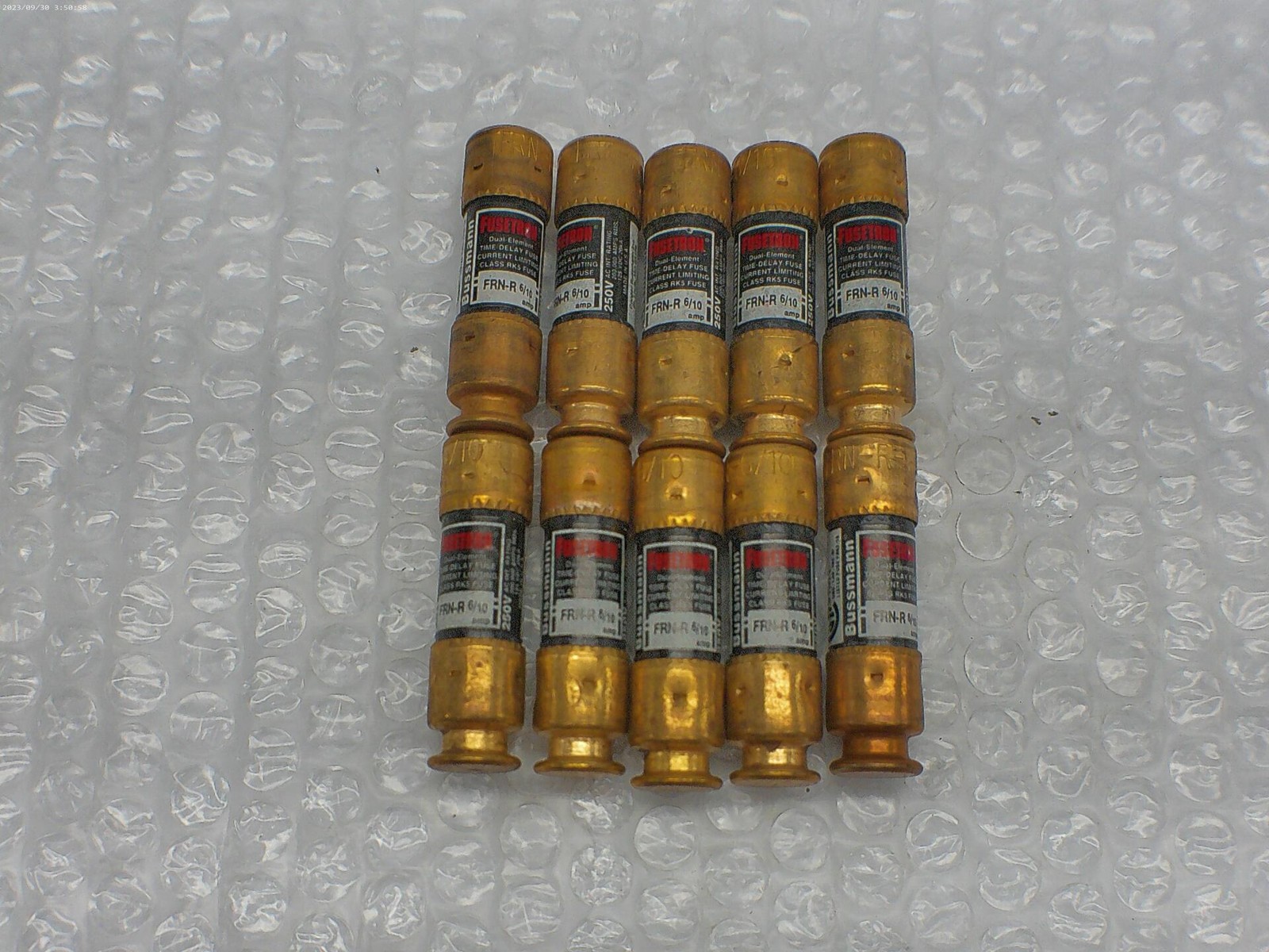FUSETRON FRN-R-6/10 FUSE BLACK LOT OF 10 NSNP