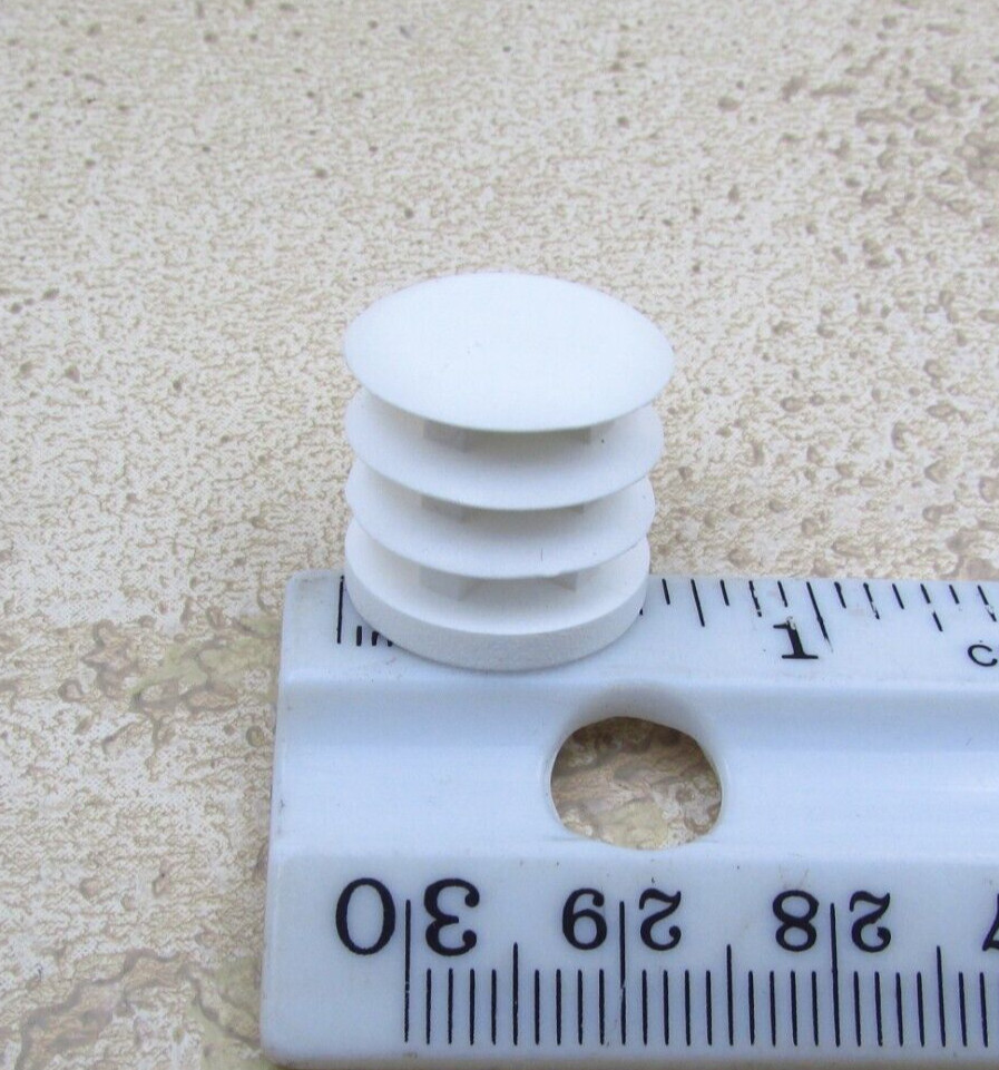 QTY 10 White Plastic 5/8″ OD, 14-23 Gauge Round Tube End Cap Insert Plug Glide