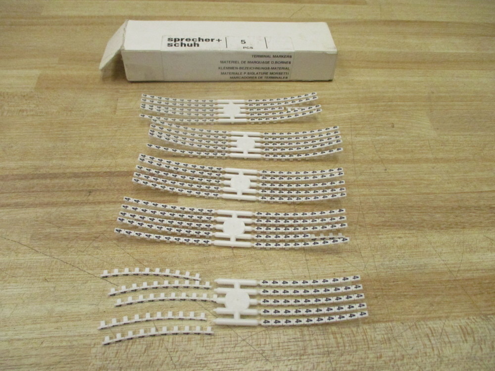Sprecher+Schuh V7-MP5-4 Terminal Marker Cards V7MP54 (Pack of 5)