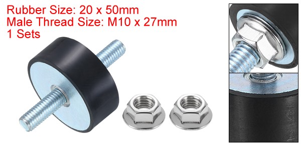 M10 x 27mm Rubber Mounts 20 x 50mm Rubber Vibration Isolator with Nuts