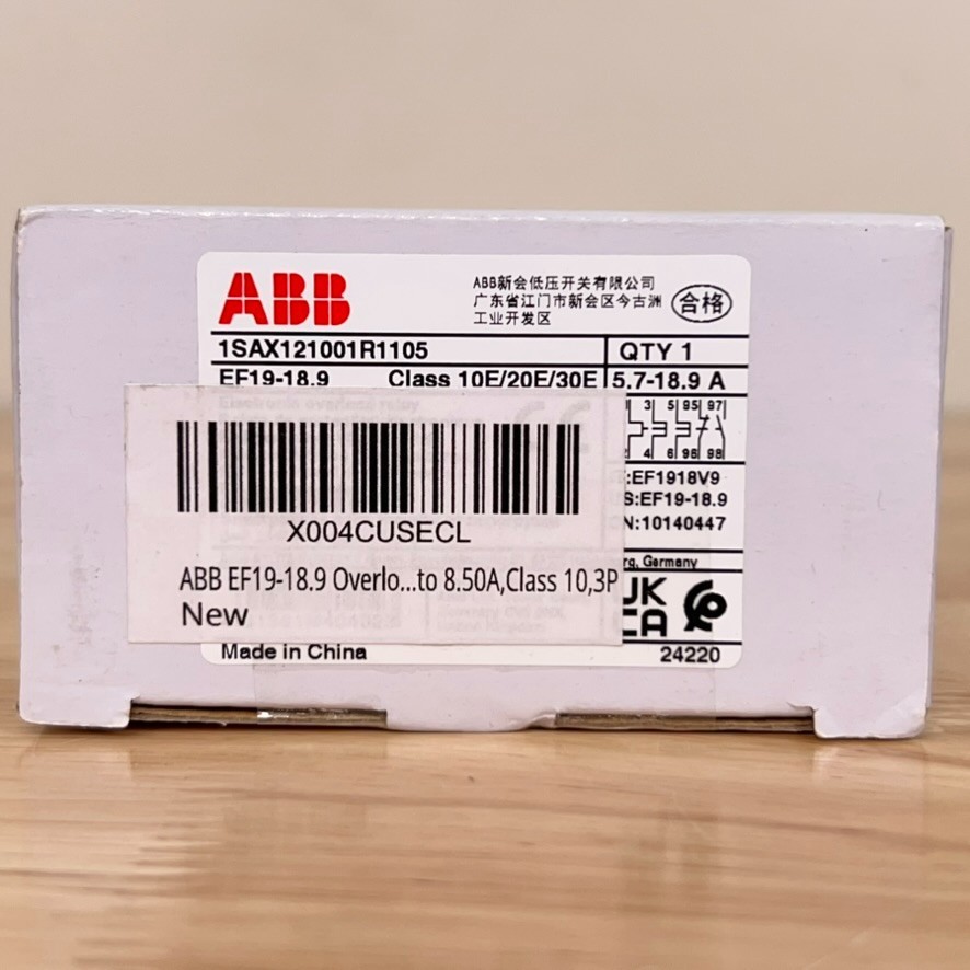NEW SEALED ABB EF19-18.9 Overload Relay,5.50 to 8.50A,Class 10,3P