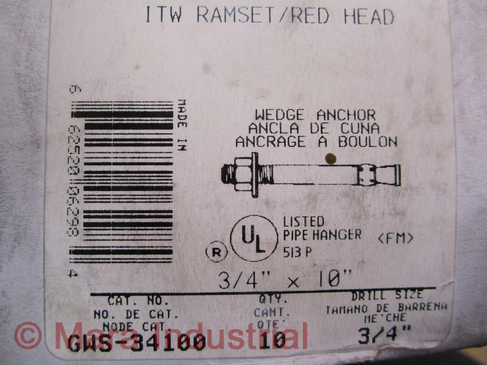 ITW Ramset/Red Head GWS-34100 Wedge Anchor (Pack of 10)