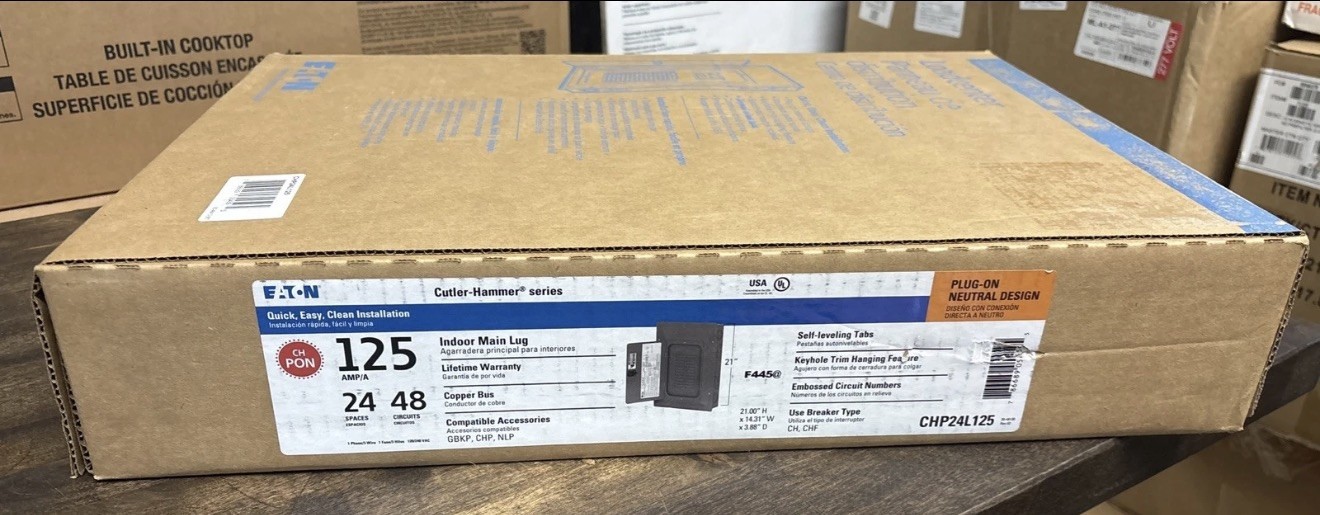 Eaton CHP24L125 Amp 24 -Spaces 48 -Circuit Indoor Main Lug Plug On Neutral