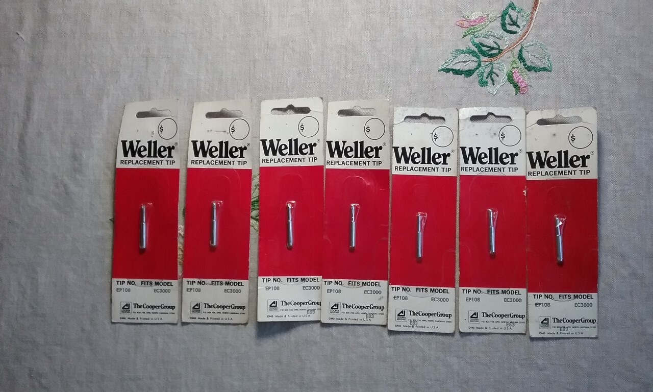 Lot of 7 Weller EP108 Replacement Tips for Model EC3000 Iron NOS