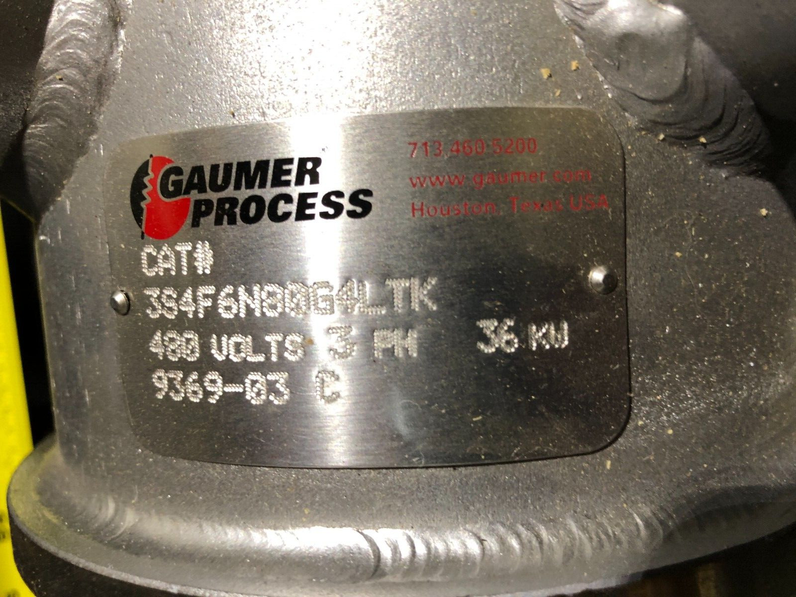 GAUMER PROCESS 36KW immersion HEATER 480 VAC 3 PHASE STAINLESS B