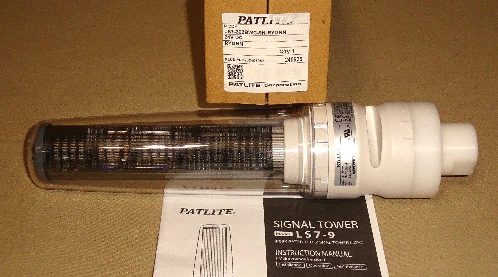 Patlite LS7-302BWC-9N-RYGNN Stack Light LS7302BWC9NRYGNN Signal Tower NEW