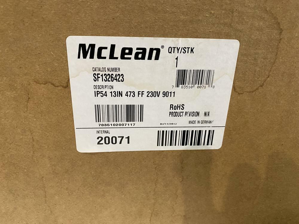 MCLEAN / HOFFMAN COOLING FAN # ST-1326423 230VAC 1PH. 165WATTS IP54 NEW!