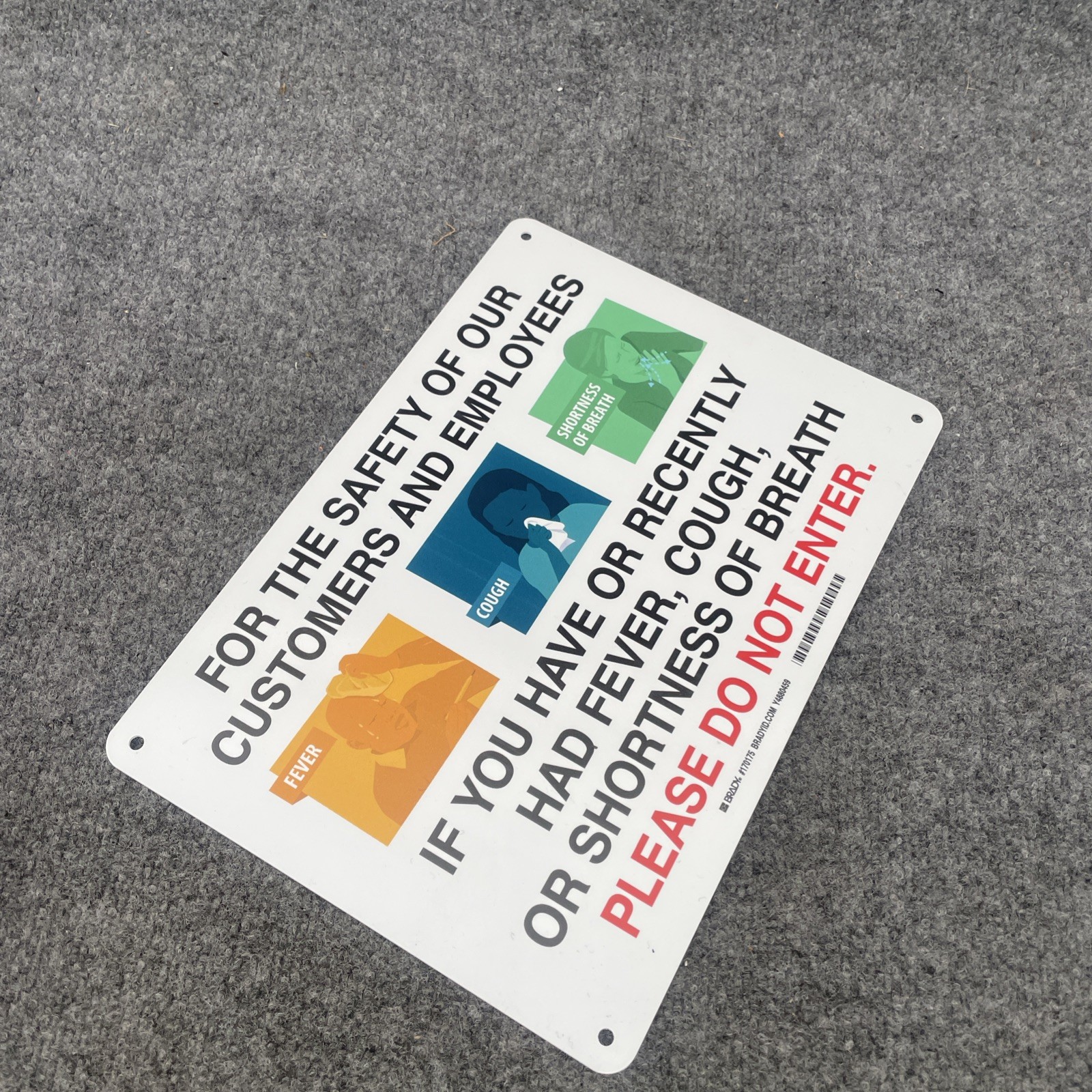 Lot Of 2 – Brady 170175 For The Safety Of Our Customers Sign, 170175 New Other