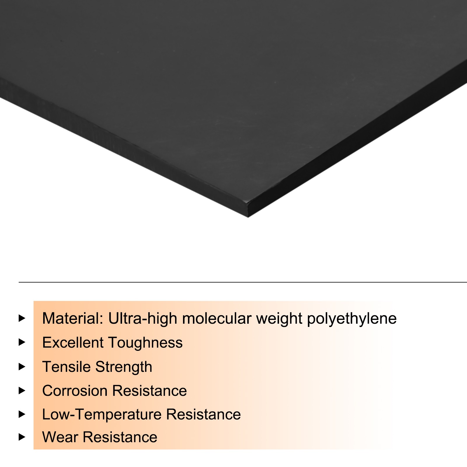 UHMW Ultra High Molecular Weight Polyethylene Sheet, 1/16″ Thick 12″x24” Black