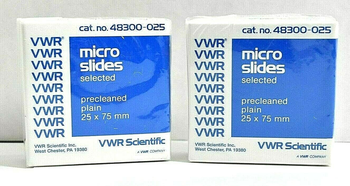 VWR Scientific 75mm Micro Slides (2 sealed boxes of 25)(50) 48300-025