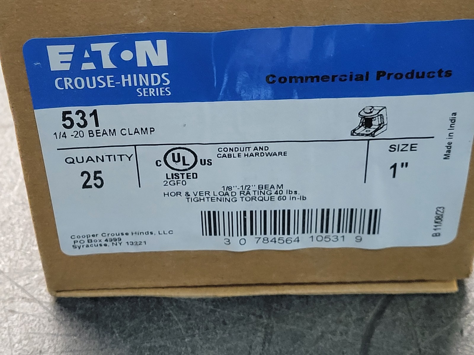 Eaton #531 1/4 – 20 Beam Clamp.