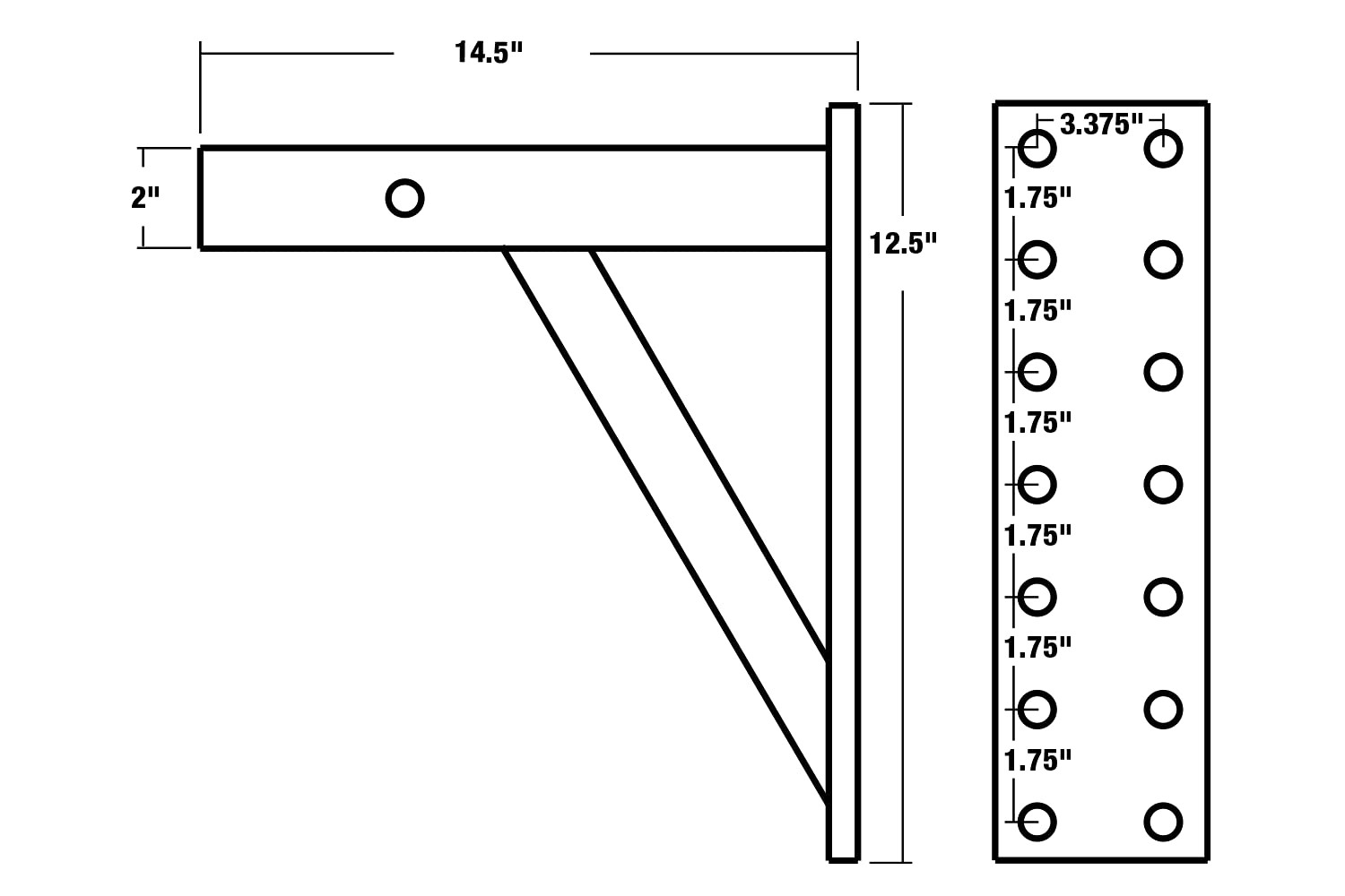 Buyers Products 2 Inch Pintle Hook Mount for 6 Position Towing Heavy Duty Design