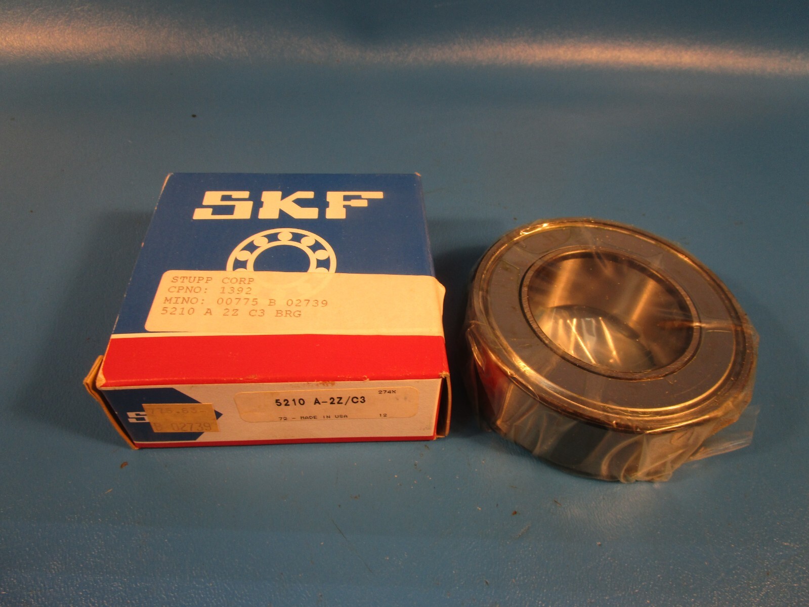 SKF 5210 A 2Z C3, Double-Row Angular Contact Ball Bearing, 50 mm Bore, OD 90 mm,