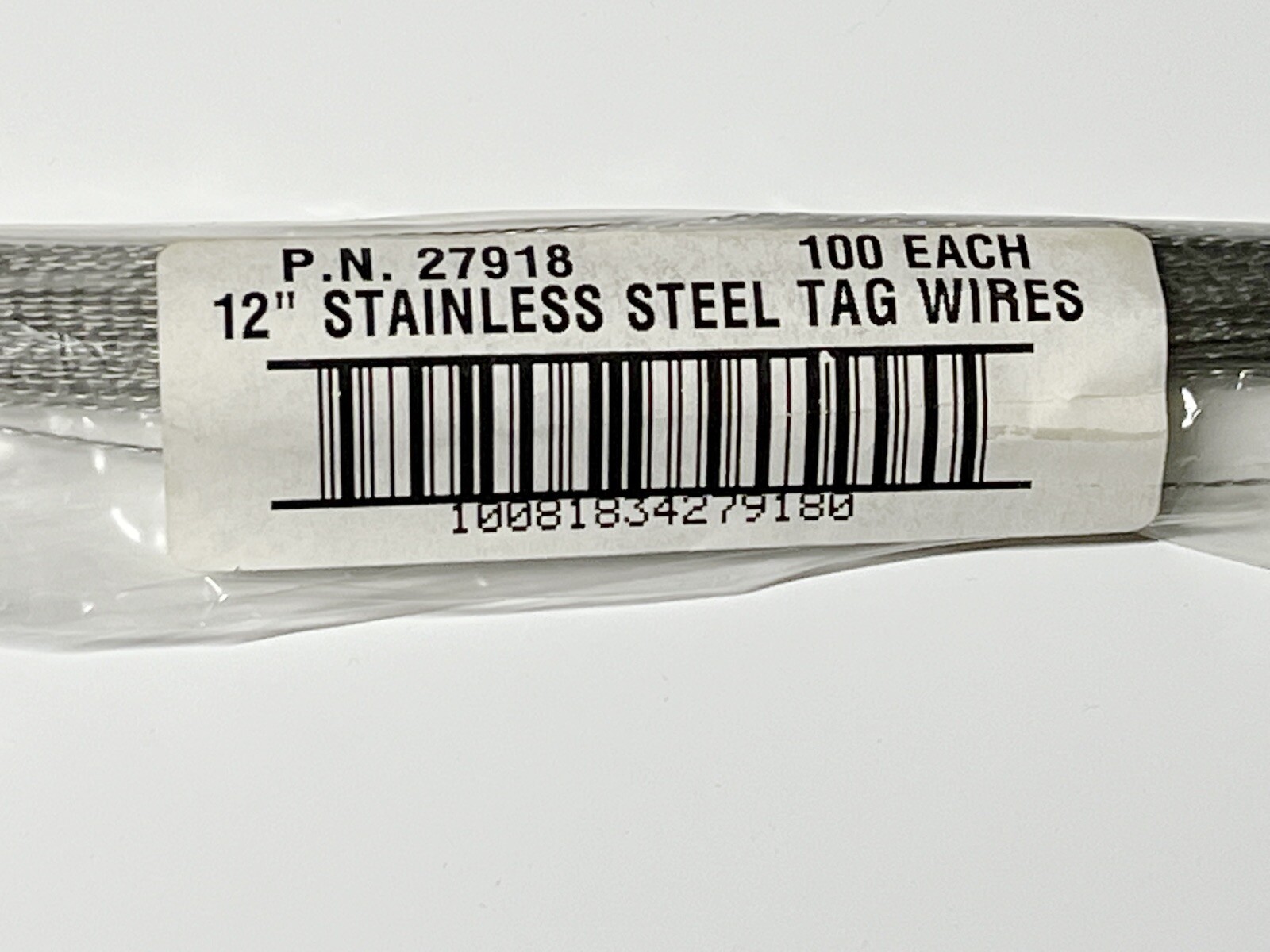 CH Hanson Tag Wire-12″ 2-Ply #27 Stainless Steel 100pk 27918