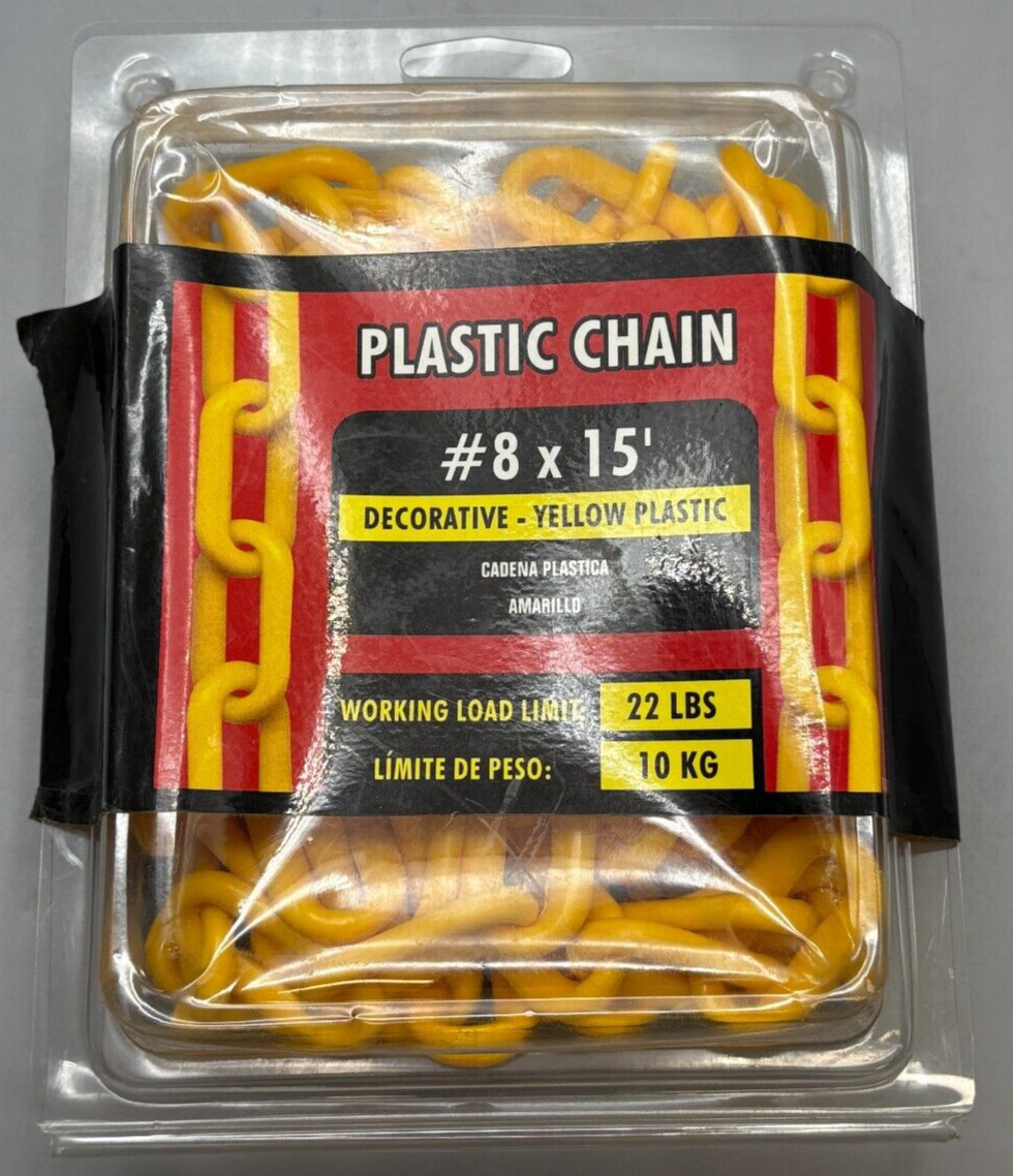 Crown Bolt 13010 #8 x 15′ Plastic Chain, Yellow Ironman