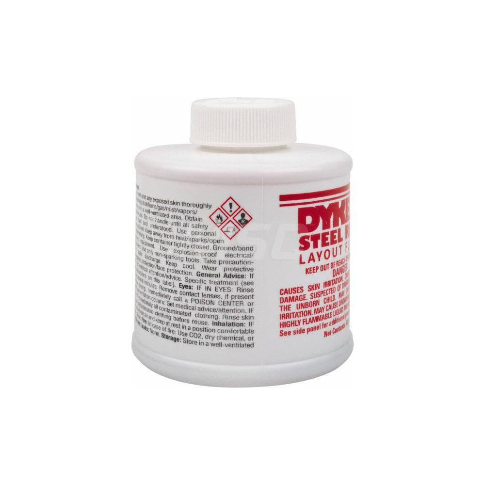 Dykem 80396 Red Layout Fluid, 4 Ounce Brush Top Can