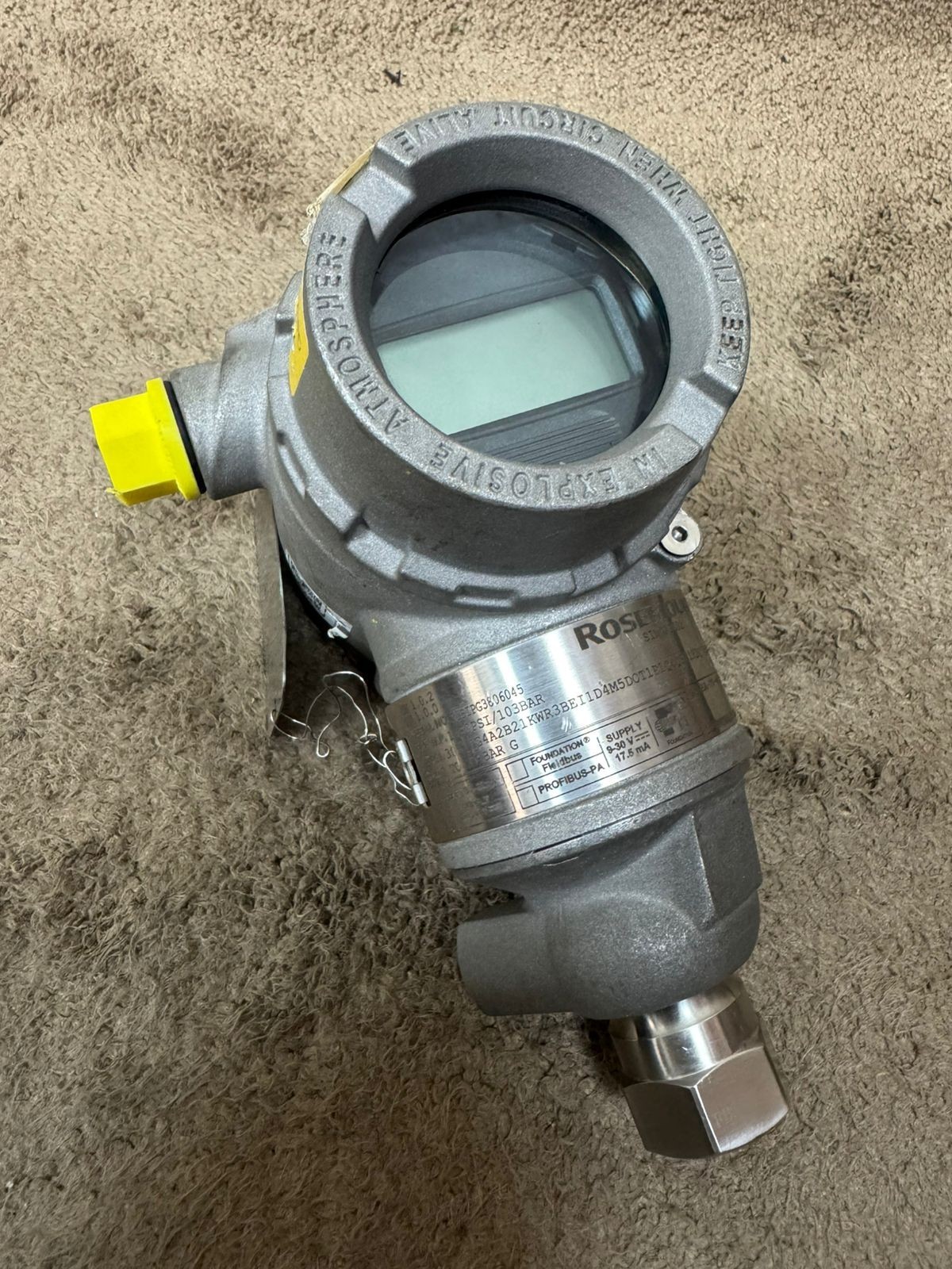 Rosemount / Pressure Transmitter / 3051TG4 / WP 1480PSI-103BAR / Cal. 0-55BAR G